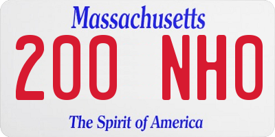 MA license plate 200NH0