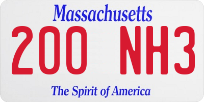 MA license plate 200NH3