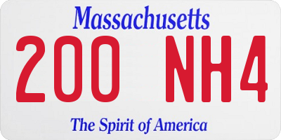 MA license plate 200NH4