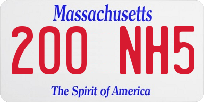 MA license plate 200NH5