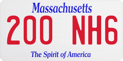 MA license plate 200NH6