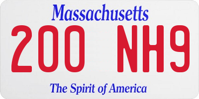 MA license plate 200NH9