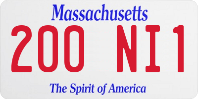 MA license plate 200NI1