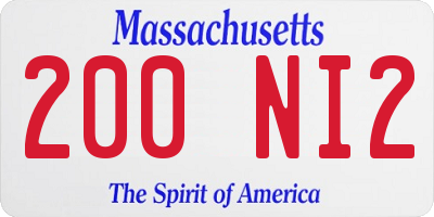 MA license plate 200NI2