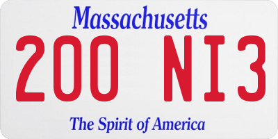 MA license plate 200NI3