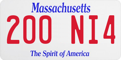 MA license plate 200NI4