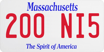 MA license plate 200NI5
