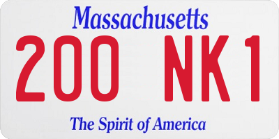 MA license plate 200NK1