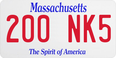 MA license plate 200NK5