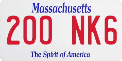 MA license plate 200NK6