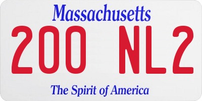 MA license plate 200NL2