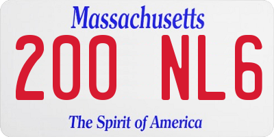 MA license plate 200NL6