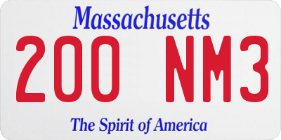 MA license plate 200NM3