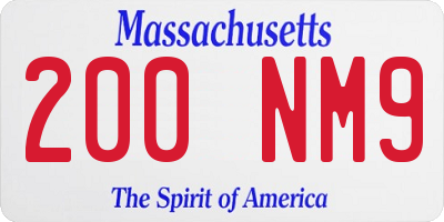 MA license plate 200NM9