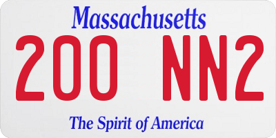 MA license plate 200NN2