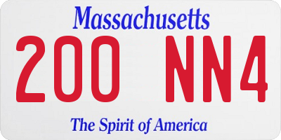 MA license plate 200NN4