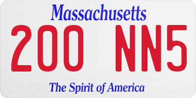 MA license plate 200NN5
