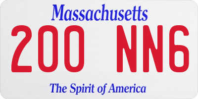 MA license plate 200NN6