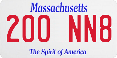 MA license plate 200NN8
