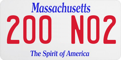 MA license plate 200NO2
