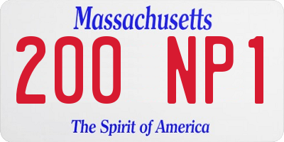 MA license plate 200NP1
