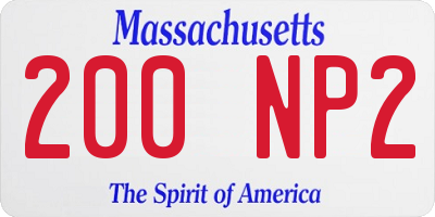 MA license plate 200NP2