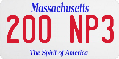 MA license plate 200NP3