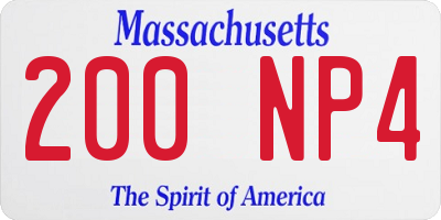 MA license plate 200NP4