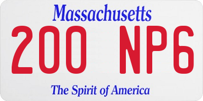 MA license plate 200NP6