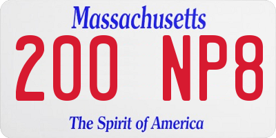 MA license plate 200NP8