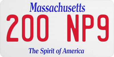 MA license plate 200NP9