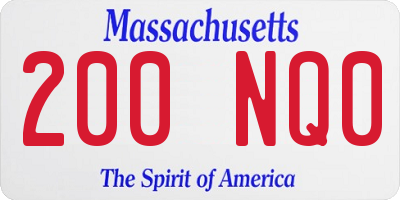 MA license plate 200NQ0