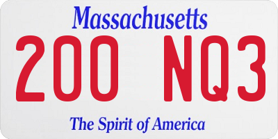 MA license plate 200NQ3