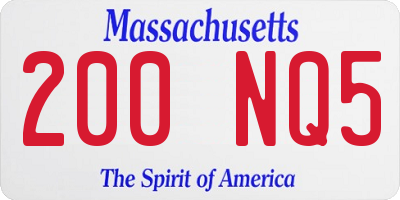 MA license plate 200NQ5