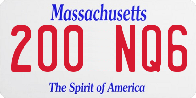 MA license plate 200NQ6