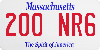 MA license plate 200NR6