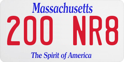 MA license plate 200NR8