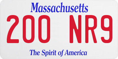 MA license plate 200NR9