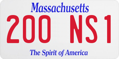 MA license plate 200NS1