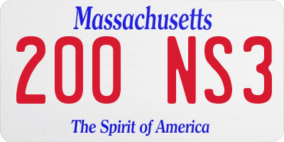 MA license plate 200NS3