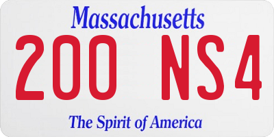 MA license plate 200NS4