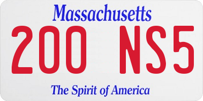MA license plate 200NS5