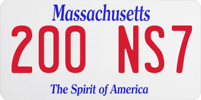 MA license plate 200NS7