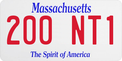 MA license plate 200NT1