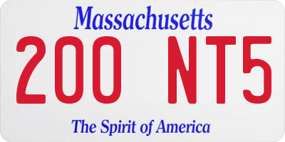 MA license plate 200NT5