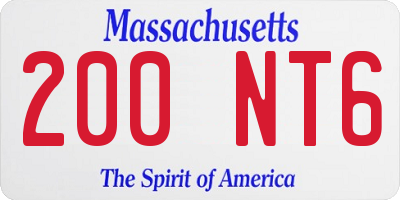 MA license plate 200NT6