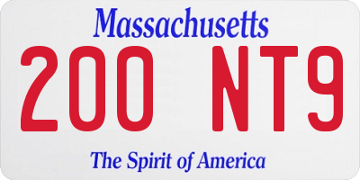 MA license plate 200NT9