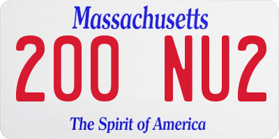 MA license plate 200NU2