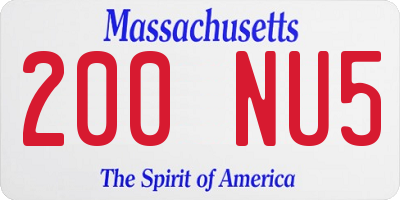 MA license plate 200NU5