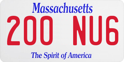 MA license plate 200NU6